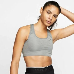 Nike Light Gray Swoosh Racerback Sports Bra M